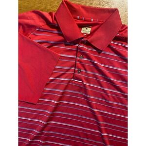 Lone Cypress Pebble Beach Luxury Performance Red Striped Golf Polo Shirt Mens XL